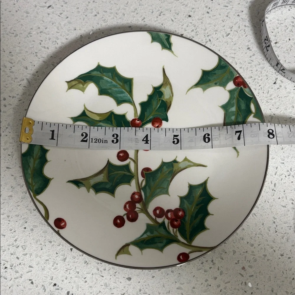 Restoration Hardware 2001 Holly Berry Holiday Salad Dessert Plates Set of 3